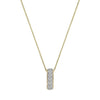 10k Yellow Gold Pave Bar Diamond Pendant Necklace