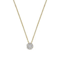 10k Gold Cluster Diamond Necklace by Fine Color Jewels