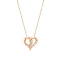 10k Gold Fancy Heart Diamond Necklace by Fine Color Jewels