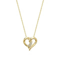 10k Gold Fancy Heart Diamond Necklace by Fine Color Jewels