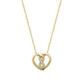 10k Gold Heart Infinity Diamond Necklace by Fine Color Jewels