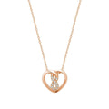 10k Gold Heart Infinity Diamond Necklace by Fine Color Jewels