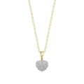 10k Gold Pave Diamond Heart Necklace by Fine Color Jewels