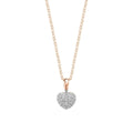 10k Gold Pave Diamond Heart Necklace by Fine Color Jewels
