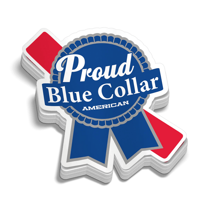 Proud Blue Collar Hard Hat Decal by Armed American Supply