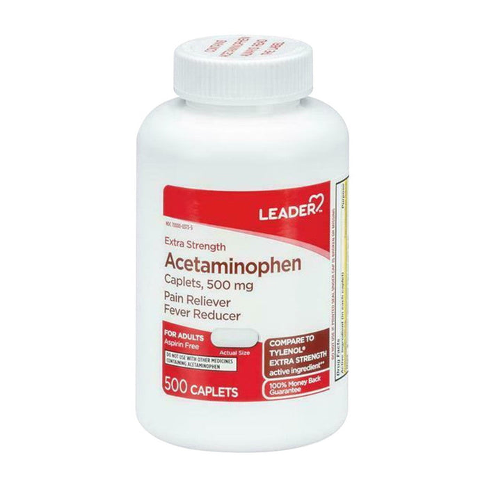 Leader Tm Extra Strength Pain & Fever 500Mg Tablets 500 Ct(Compare to Extra Strength Tylenol) by Pasteur Pharmacy