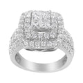 14KT White Gold Round and Princess Diamond Ring (2 1/4 cttw, H-I Color, SI1-SI2 Clarity) by Bids.com