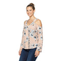 Blu Pepper Womens Cold Shoulder Button Down Top, Size Large by Vanessa Jane