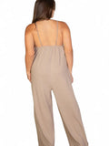 Curvy Spaghetti Strap Solid Wide Jumpsuit {BP5554X} by The House of Stylez