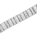 14K White Gold 4 7/8 cttw Baguette & Round Brilliant-Cut Diamond Channel- & Prong-Set Tennis Bracelet (I-J Color, I1-I2 Clarity) - Size 7.25" by Bids.com