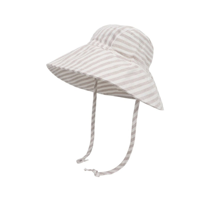 Wide Brim Kids Linen Sun Hat – Breathable UV Protection Toddler Bucket Hat - Baileys by ozznekshoes