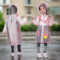 Ozznek Kids Clear Waterproof Raincoat – Transparent Backpack-Friendly Rain Jacket with Hood & Visor by ozznekshoes