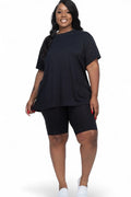 Curvy Loose Fit {Oversized} Top & Bike Shorts Set {BTP3021X} by The House of Stylez