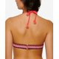 Hula Honey Womens Coral Push-Up Hook and Eye Closure Tie Zinc Triangle Swimsuit by Vanessa Jane