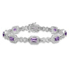 Genuine Amethyst Diamond Infinity Link Bracelet