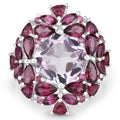 8.19 Carat Genuine Pink Amethyst and Rhodolite .925 Sterling Silver Ring by Bids.com