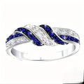 Sparkling Blue Cubic Zirconia Infinity Love Ring – 925 Sterling Silver by DailySale