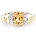 14K Yellow Gold Plated 1.36 Carat Genuine Citrine & White Topaz .925 Sterling Silver Ring by Bids.com