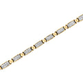 14K Yellow Gold 2 1/2 Cttw Princess-Cut Diamond Link Tennis Bracelet (H-I Color, SI2-I1 Clarity) - 7.25" by Bids.com