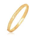14k Yellow Gold Diamond Cut Design Dome Motif Children's Bangle by Bids.com