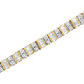 10K Yellow Gold 4.0 Cttw Alternating Baguette & Round Cut Diamond Bezel- & Prong-Set 7" Tennis Bracelet (G-H Color, SI1-SI2 Clarity) by Bids.com