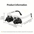 2-LED Head-Mounted Magnifier Glasses – 8x/15x/23x with Repair Light by DailySale