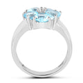 2.58 Carat Genuine Blue Topaz and White Topaz .925 Sterling Silver Ring by Bids.com