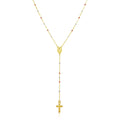 14k Tri Color Gold Lariat Rosary Necklace by Bids.com