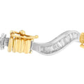Original Classics 10K Two-Tone Gold Baguette Cut Diamond Spiral Bracelet (2.00 cttw, H-I Color, I1-I2 Clarity) by Bids.com