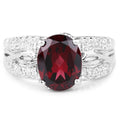 3.23 Carat Genuine Rhodolite and White Topaz .925 Sterling Silver Ring by Bids.com