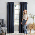 Sun Zero Bella 84 Curtain in Navy Single Panel, 54X84 by Vanessa Jane