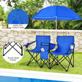 Folding Double Camping Chair with Umbrella (Blue) by DailySale