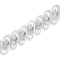 .925 Sterling Silver 1/4 cttw Round-Cut Diamond Double Row Wrapped S-Link Bracelet (I-J Color, I2-I3 Clarity) - Size 7.25" by Bids.com