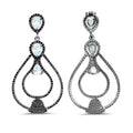 8.81 Carat Genuine Blue Topaz and Black Spinel .925 Sterling Silver Earrings by Bids.com