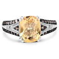 2.79 Carat Genuine Citrine, Champagne Diamond & White Diamond .925 Sterling Silver Ring by Bids.com