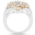3.54 Carat Genuine Citrine and White Topaz .925 Sterling Silver Ring by Bids.com