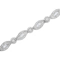 .925 Sterling Silver 1 cttw Diamond Double Leaf and Bezel Link Bracelet (I-J Clarity, I2-I3 Color) - Size 7.25" by Bids.com