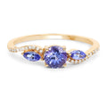 0.70 Carat Genuine Tanzanite and White Diamond 14K Yellow Gold Ring by Bids.com