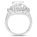 9.77 Carat Genuine Crystal Quartz & White Topaz .925 Sterling Silver Ring by Bids.com