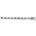 Natural Multi Stone Bracelet Sterling Silver by Fine Color Jewels
