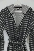 Cotton Black Striped Bathrobe by NoaPure.com