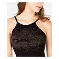 Bebe Rhinestone Splash Logo Halter Dress - Size Large by Vanessa Jane