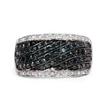 0.80 Carat Genuine Blue Diamond and White Diamond .925 Sterling Silver Ring by Bids.com