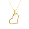10K Yellow Gold 1/4 cttw Prong Set Round-Cut Diamond Open Heart 18" Pendant Necklace (K-L Color, I1-I2 Clarity)