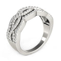 Diamond Studded Ring with Four Curves in 14k White Gold (5/8 cttw) by Bids.com