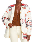 Aqua Womens X Pendleton Reversible Quilted Coat, White, Size Medium by Vanessa Jane