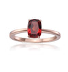 1.00 Ct Cushion Red Garnet Prong Silver Solitaire Ring