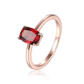 1.00 Ct Cushion Red Garnet Prong Silver Solitaire Ring by Fine Color Jewels