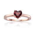 1.00 Ct Heart Red Garnet Prong Silver Solitaire Ring by Fine Color Jewels