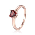 1.00 Ct Heart Red Garnet Prong Silver Solitaire Ring by Fine Color Jewels